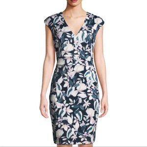 NEW Alexia Admor Floral Scuba V-Neck Knee Length Dress Size XL